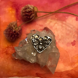 Pewter Bee Heart Button