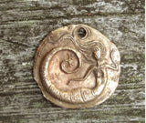 Bronze Mermaid Coin Pendant