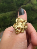 Brass Octopus Adjustable Ring