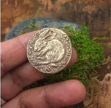 Bronze Bunny Rabbit Sleeping in the Flowers Coin