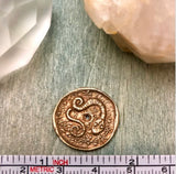 Bronze Folkloric Snake Coin Pendant