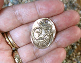 Oval Bronze Mermaid Coin Pendant