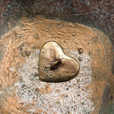 Bronze Butterfly Heart Button