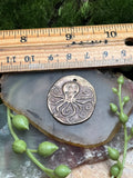 Bronze Baby Octopus Coin Pendant