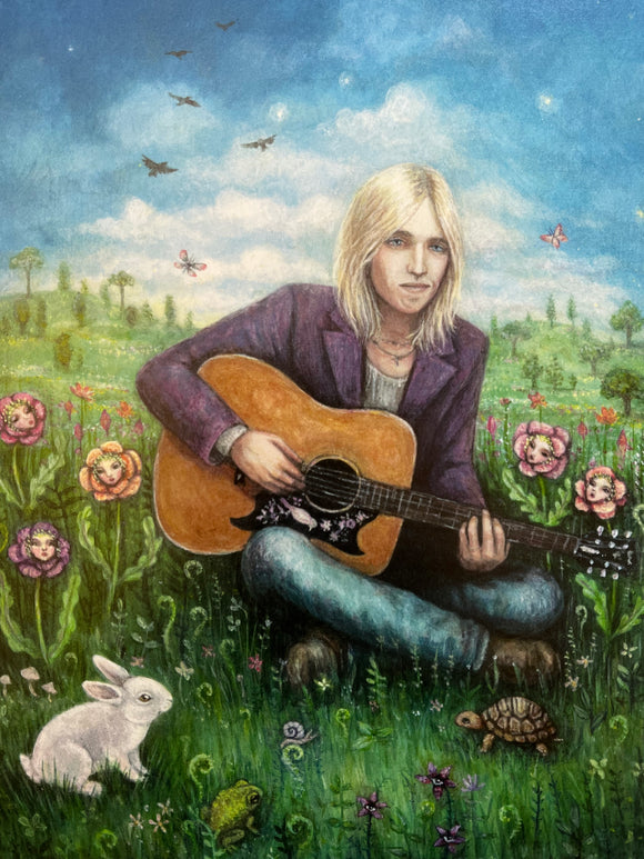 Portrait of a Musician among the Wildflowers Print